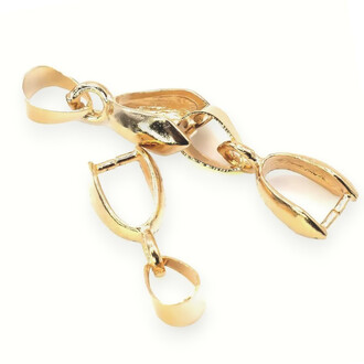 Держатель для кулона с петлей 10 шт. 14х6 мм Золотистый