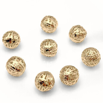Бусина перфорированная 10 мм +-50 шт. Золото