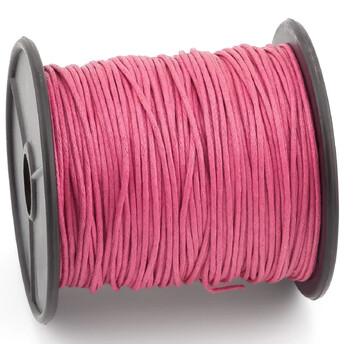 Шнур вощеный 1 мм +-90 м Малиновый