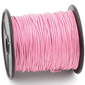 Шнур вощеный 1 мм +-90 м Розовый светлый