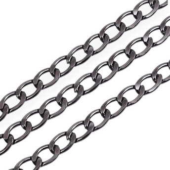 Цепь для сумок 10х7х1,7 мм 1 м Черный никель