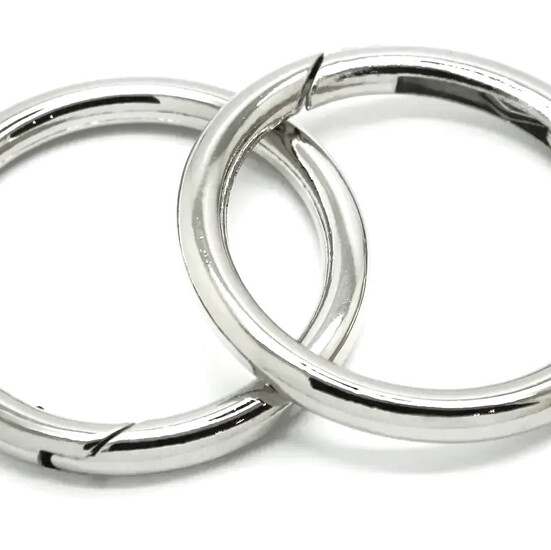 Кольцо карабин круглое 60х5 мм Ø 50 мм Платина