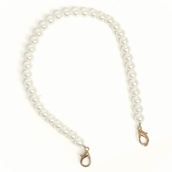 Ручка жемчужная для сумки 30х1 см карабин 23 мм 1 шт. Золотистый