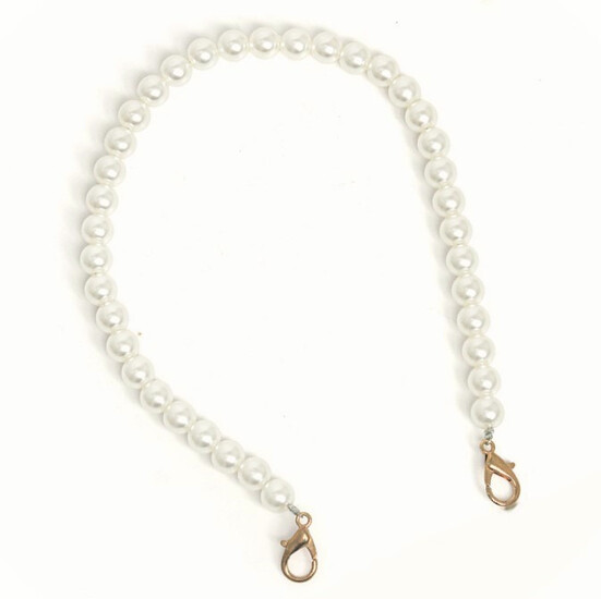 Ручка жемчужная для сумки 30х1 см карабин 23 мм 1 шт. Золотистый