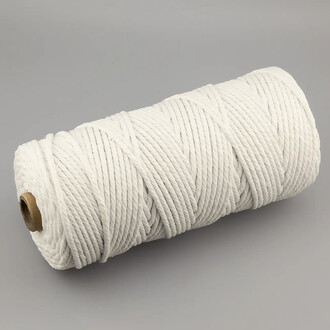 Канат для макраме веревка хлопковая 3 мм +-100 м Натуральный