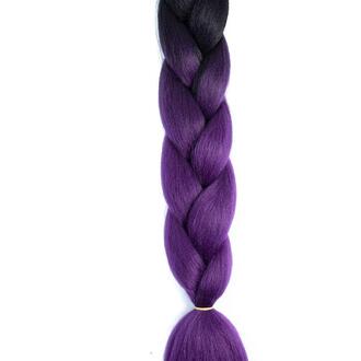 Канекалон омбре двухцветный 60 см 100 г фиолетово-черный B25