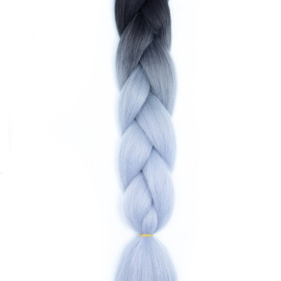 Канекалон омбре двухцветный 60 см 100 г серо-черный B37