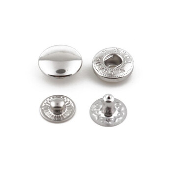 Кнопка заклепка металлическая 10 мм 10 шт. Платина