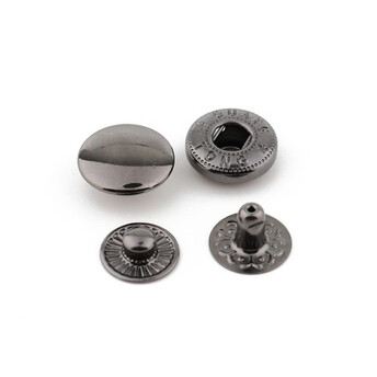 Кнопка заклепка металлическая 10 мм 10 шт. Черный Никель