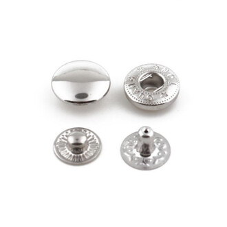 Кнопка заклепка металлическая 12 мм 10 шт. Платина