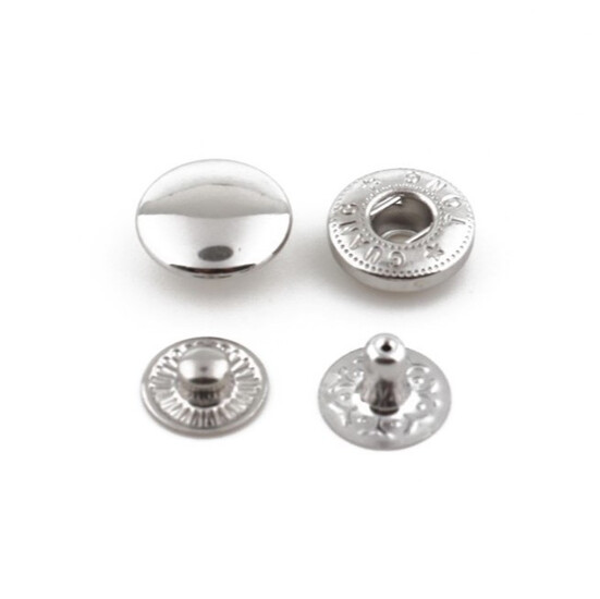 Кнопка заклепка металлическая 12 мм 10 шт. Платина