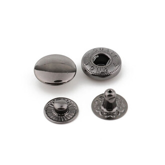 Кнопка заклепка металлическая 12 мм 10 шт. Черный Никель