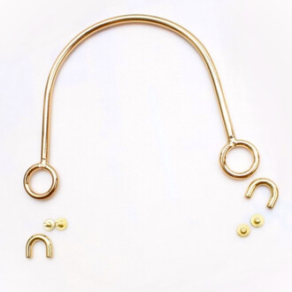 Ручка для сумки Дуга литая 14х12х0,4 см Ø 16 мм + держатели 15х18х4 мм 1 шт. Золотистый