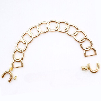 Ручка для сумки Цепь литая 14х7х0,25 см + держатели 15х18х4 мм 1 шт. Золотистый