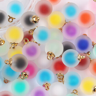 Подвеска Шар мат пластиковая 15,5х20 мм 5 шт. Разные цвета