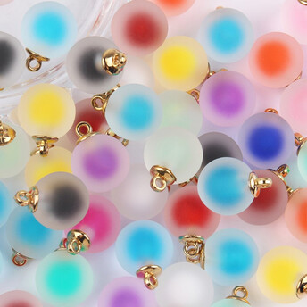 Подвеска Шар мат пластиковая 15,5х20 мм 5 шт. Разные цвета