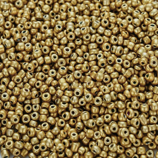 Бисер Металлик 2 мм 50 г Золотистый матовый