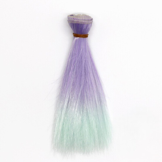 Волосы для кукол Омбре прямые 25 см 1 шт. Лавандово-бирюзовый (№ 16)