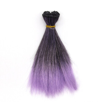 Волосы для кукол Омбре прямые 25 см 1 шт. Черно-лавандовый (№ 22)