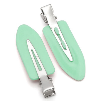 Заколка для волос основа пластиковая 59х18 мм 10 шт. Бирюзовый