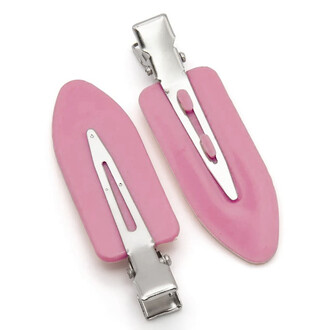 Заколка для волос основа пластиковая 59х18 мм 10 шт. Розовый