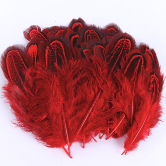 Куриные перья 4-8 см 10 шт. Красный_ПДД019КР