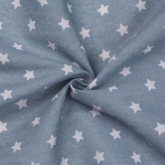 Ткань 55% лен 45% хлопок 160 г/м² 1,5 м 1 м принт Small star Blue