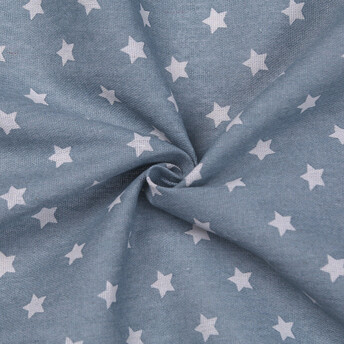 Ткань 55% лен 45% хлопок 160 г/м² 1,5 м 1 м принт Small star Blue
