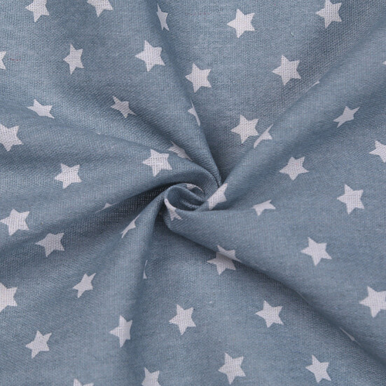 Ткань 55% лен 45% хлопок 160 г/м² 1,5 м 1 м принт Small star Blue