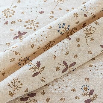 Ткань 55% лен 45% хлопок 160 г/м² 1,5 м 1 м принт Blue dandelion