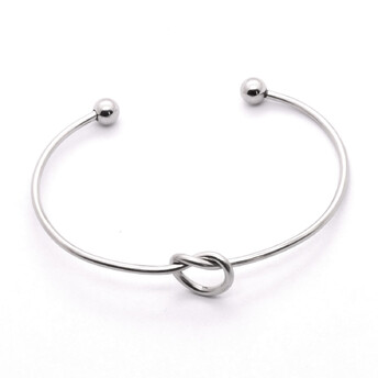 Браслет Узел из нержавеющей стали 12х2 мм 16/20 см 1 шт. Платина