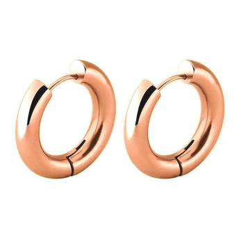 Серьги Конго Ring нерж.сталь 25х2,5 мм Ø 20 мм 1 пара Розовое золото