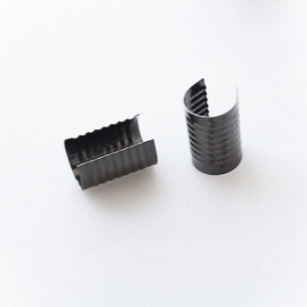 Наконечник зажим Рельефный 14х8 мм 20 шт. Черный Никель