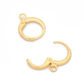 Английская застежка основа для серьг нержавеющая сталь 12х15х1,8 мм 2 пары Золотистый