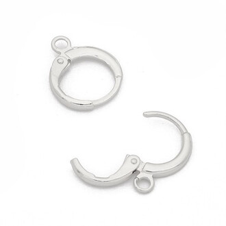 Английская застежка основа для серьг нержавеющая сталь 12х15х1,8 мм 2 пары Платина