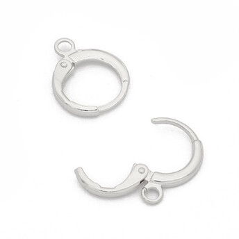 Английская застежка основа для серьг нержавеющая сталь 12х15х1,8 мм 2 пары Платина