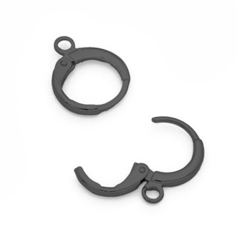 Английская застежка основа для серьг нержавеющая сталь 12х15х1,8 мм 2 пары Черный