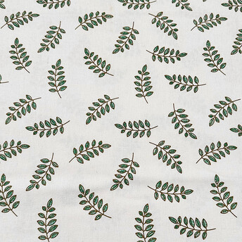 Ткань 55% лен 45% хлопок 160 г/м² 1,5 м 1 м принт Green leaves