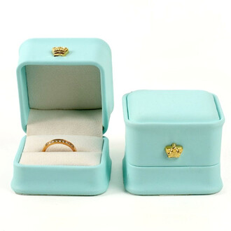 Футляр для кольца с Экокожы упаковка для украшений 6х6х5 см 1 шт. Тиффани