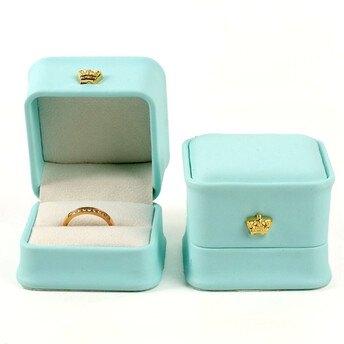 Футляр для кольца с Экокожы упаковка для украшений 6х6х5 см 1 шт. Тиффани