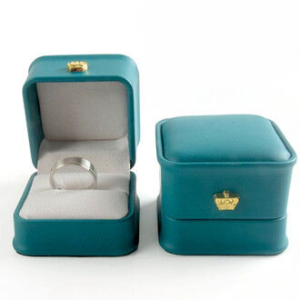 Футляр для кольца с Экокожы упаковка для украшений 6х6х5 см 1 шт. Бирюзовый