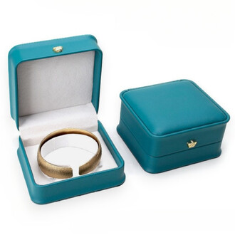 Футляр для браслета с Экокожы упаковка для украшений 9,5х9,5х5 см 1 шт. Бирюзовый