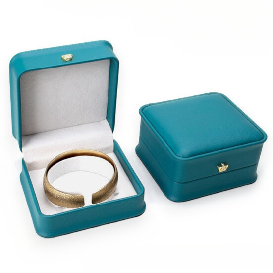 Футляр для браслета с Экокожы упаковка для украшений 9,5х9,5х5 см 1 шт. Бирюзовый