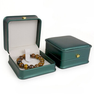 Футляр для браслета с Экокожы упаковка для украшений 9,5х9,5х5 см 1 шт. Изумрудный