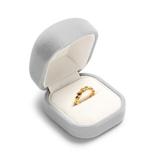 Футляр для кольца Бархат упаковка для украшений 6х7х5 см Серый