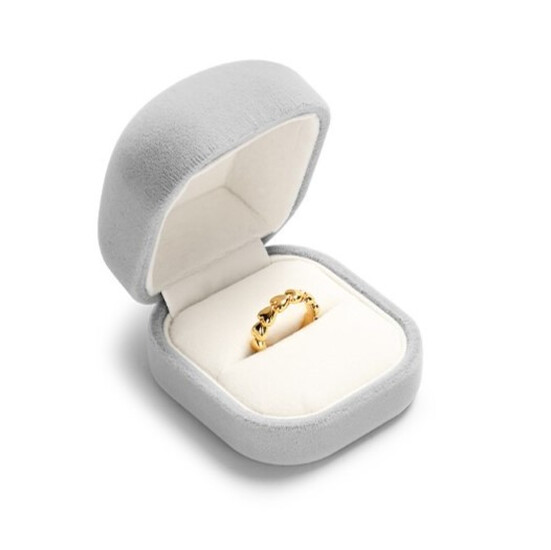 Футляр для кольца Бархат упаковка для украшений 6х7х5 см Серый