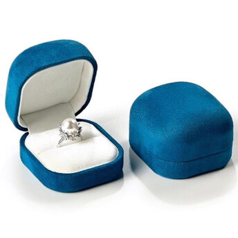 Футляр для кольца Бархат упаковка для украшений 6х7х5 см Синий