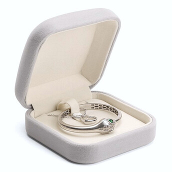 Футляр для браслета Бархат упаковка для украшений 10х10х5 см Серый