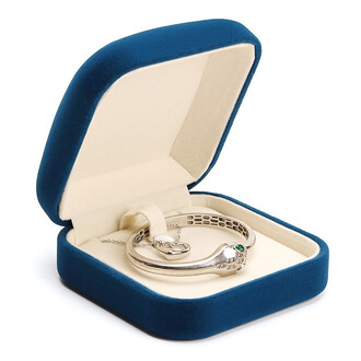 Футляр для браслета Бархат упаковка для украшений 10х10х5 см Синий