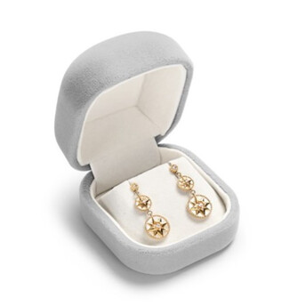 Футляр для сережек Бархат упаковка для украшений 6х7х5 см Серый